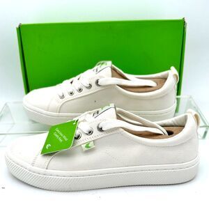 $105 NEW Carium Women's OCA Low Canvas Textured Sneaker off white 7.5 D97